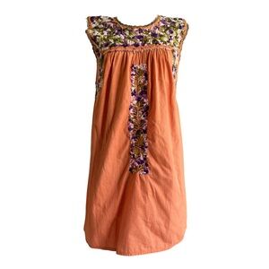 Orange Oaxaca Mexican Dress One Size